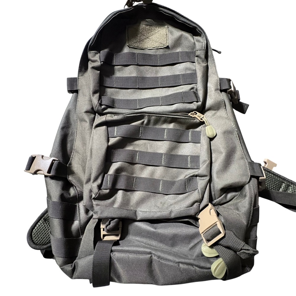 Alpha Outpost Tactical MOLLE Backpack Olive Drab Green Canvas Utility Gear Bag